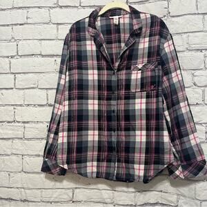 Victoria’s Secret Plaid Flannel Sleep Shirt Size Large